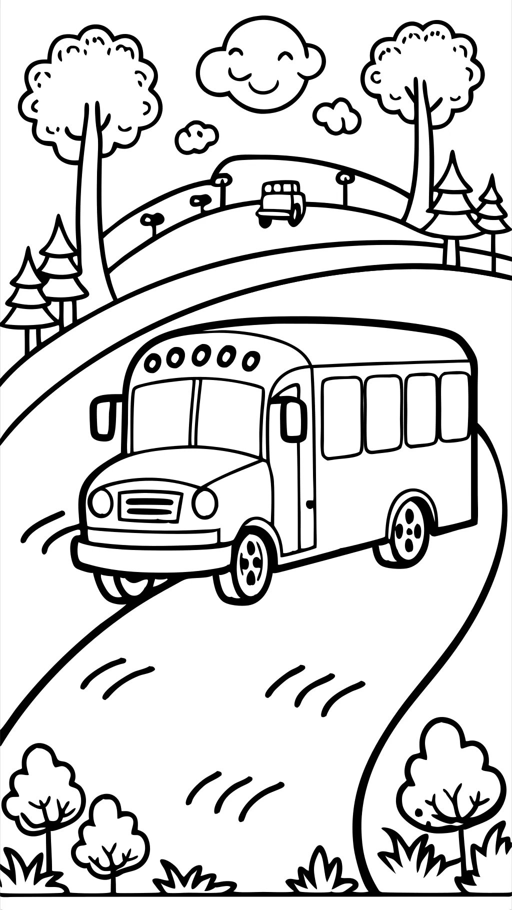 school bus coloring page